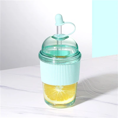 Bubble Water Bottle With Straw And Silicone Sleeve